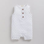 Organic Muslin Half Romper-Cross Print