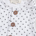Organic Muslin Half Romper-Cross Print