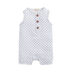 Organic Muslin Half Romper-Cross Print