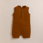 Organic Muslin Half Romper-Ginger