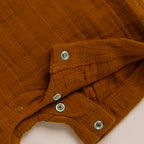 Organic Muslin Half Romper-Ginger