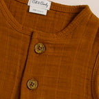 Organic Muslin Half Romper-Ginger