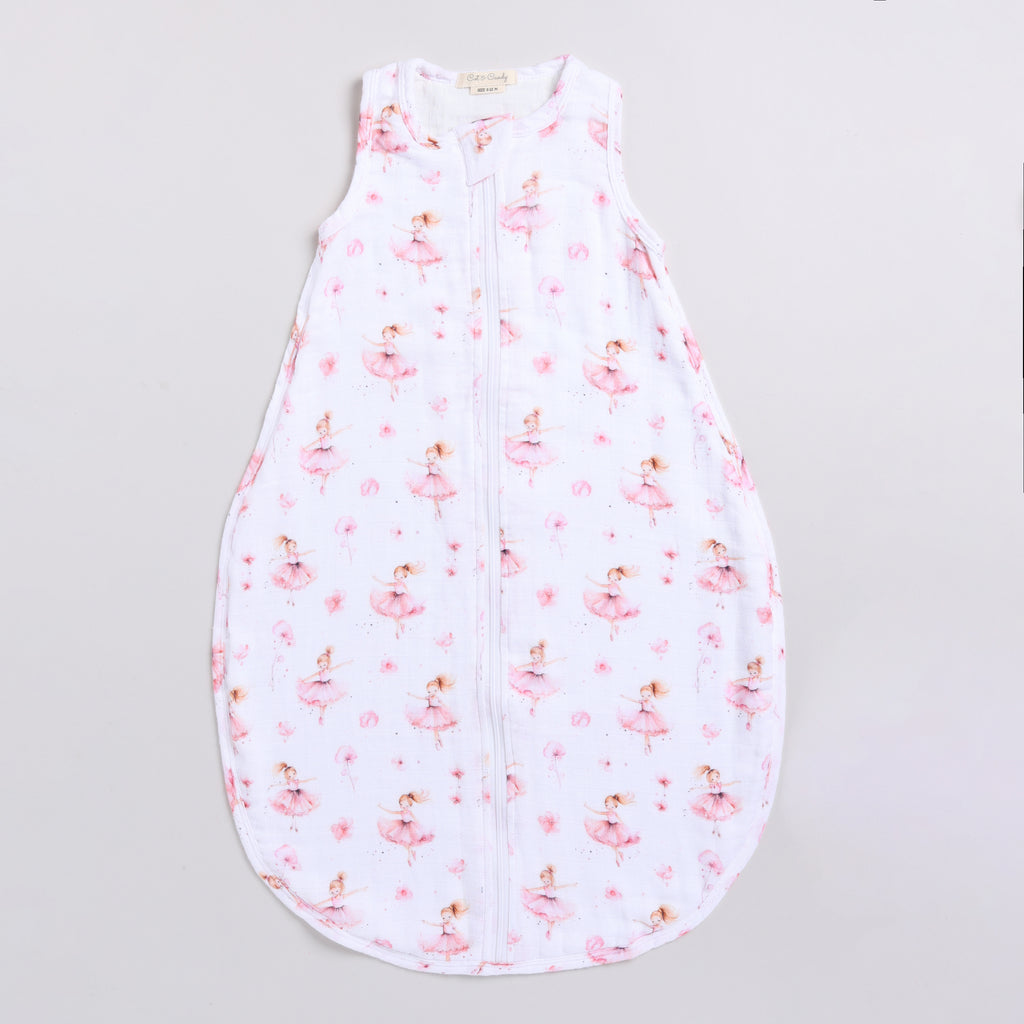 Organic Baby Muslin Sleeping Bag-Ballerina