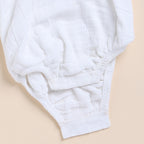 Organic Muslin Bubble Romper-White