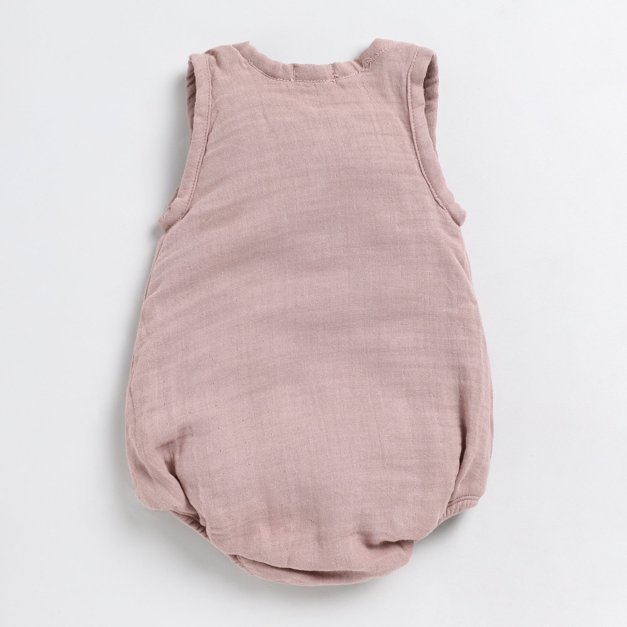 Organic Muslin Bubble Romper-Blush Pink