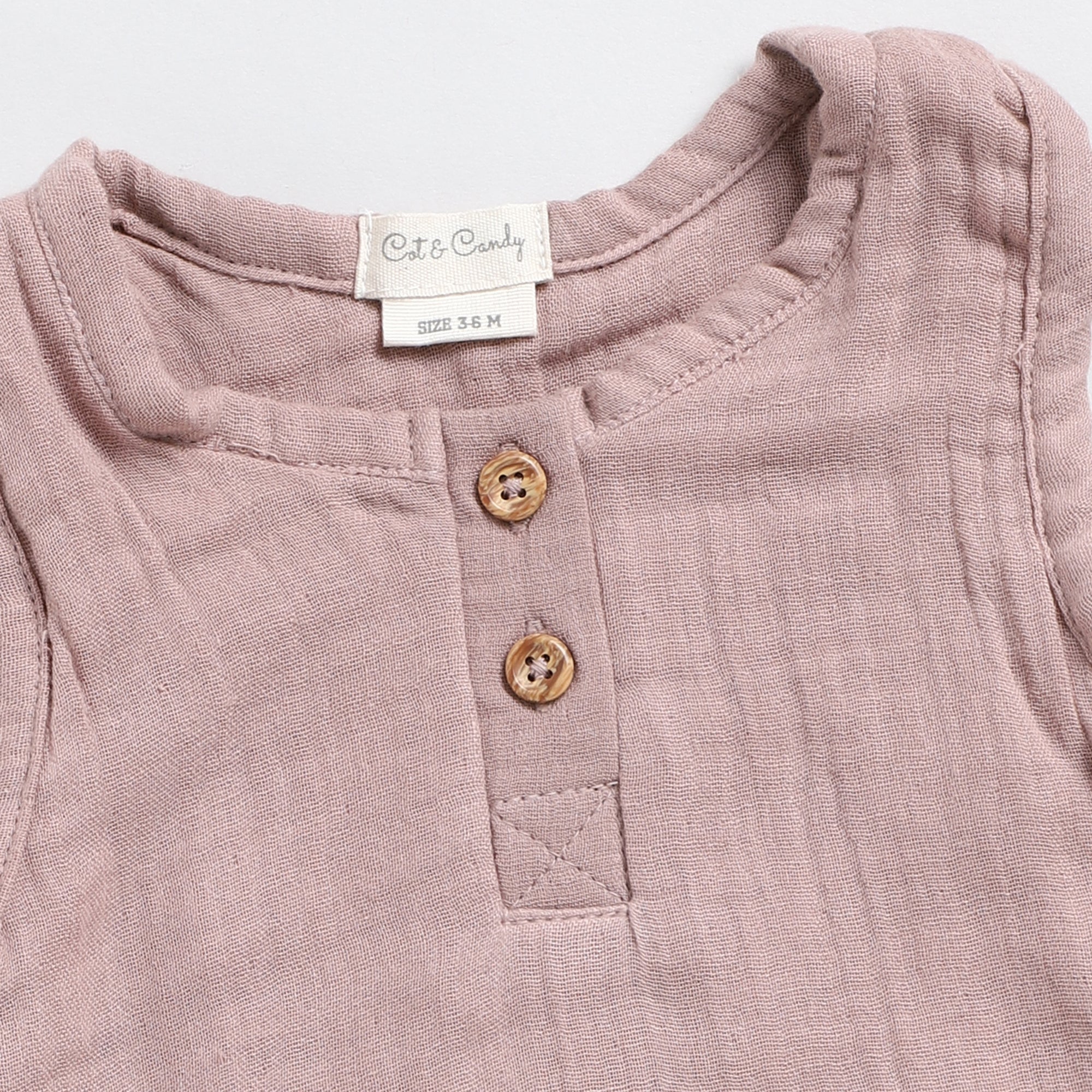 Organic Muslin Bubble Romper-Blush Pink