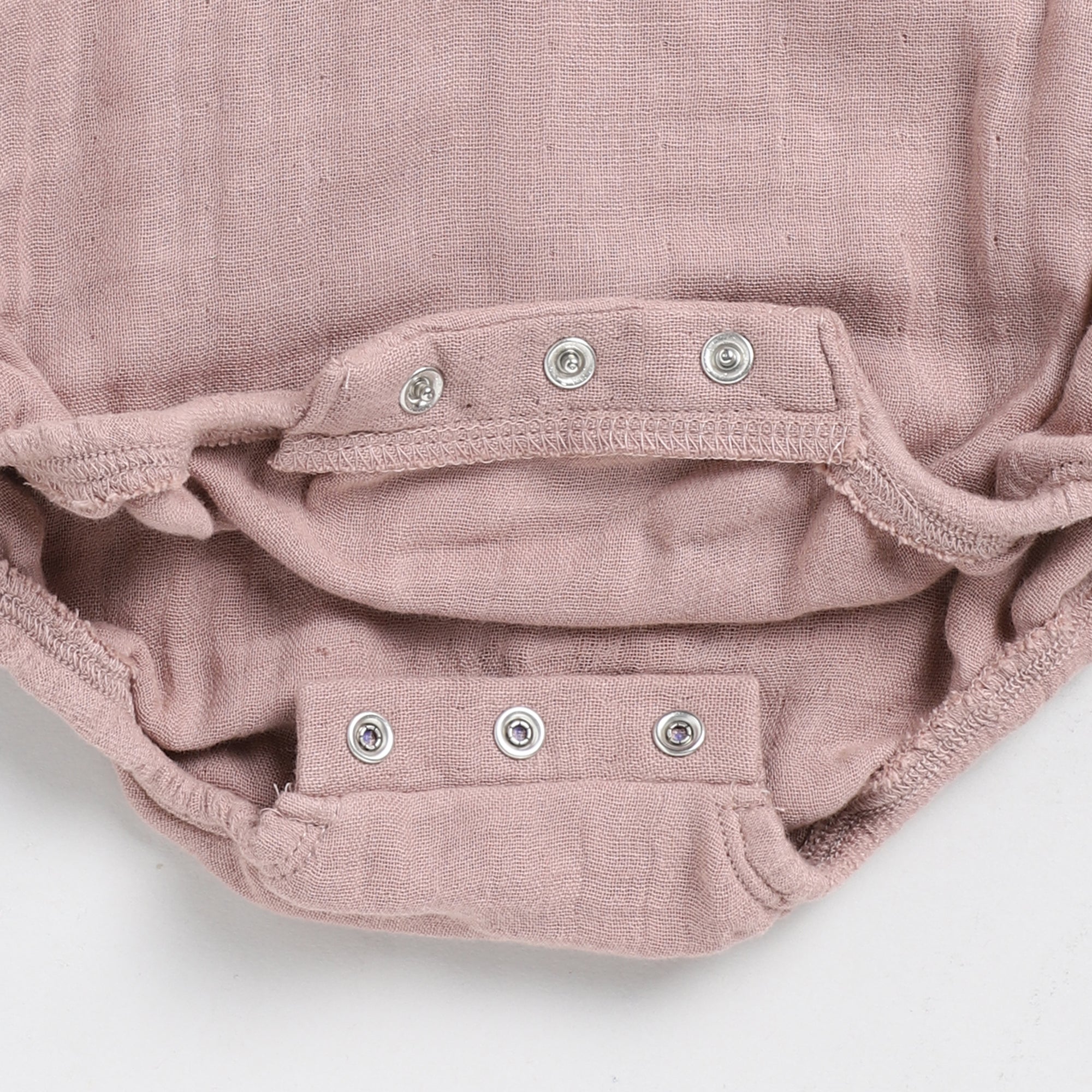 Organic Muslin Bubble Romper-Blush Pink