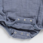 Organic Muslin Bubble Romper-Aqua