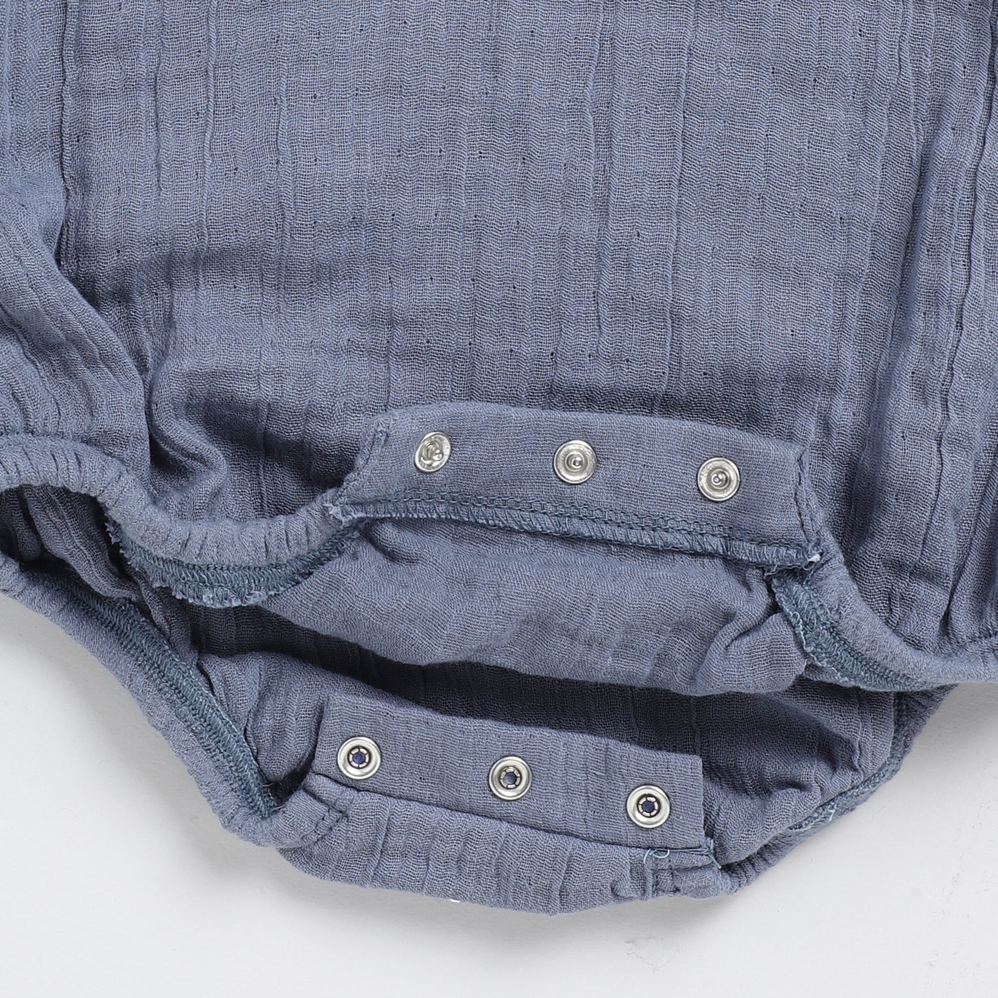 Organic Muslin Bubble Romper-Aqua