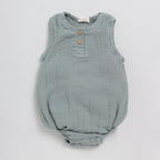 Organic Muslin Bubble Romper-Sage