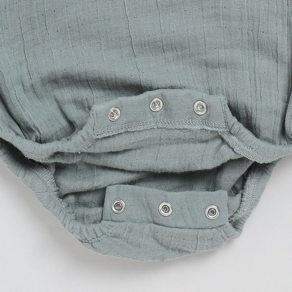 Organic Muslin Bubble Romper-Sage