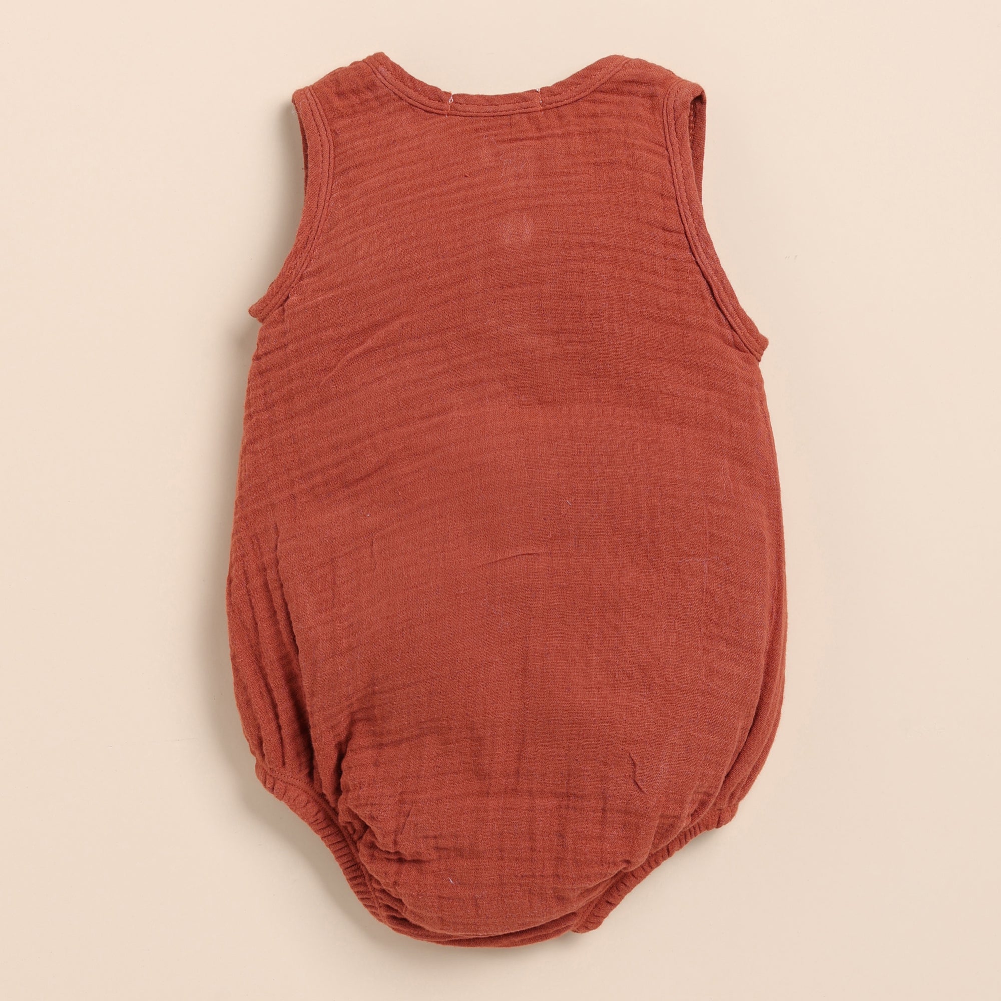 Organic Muslin Bubble Romper-Picante