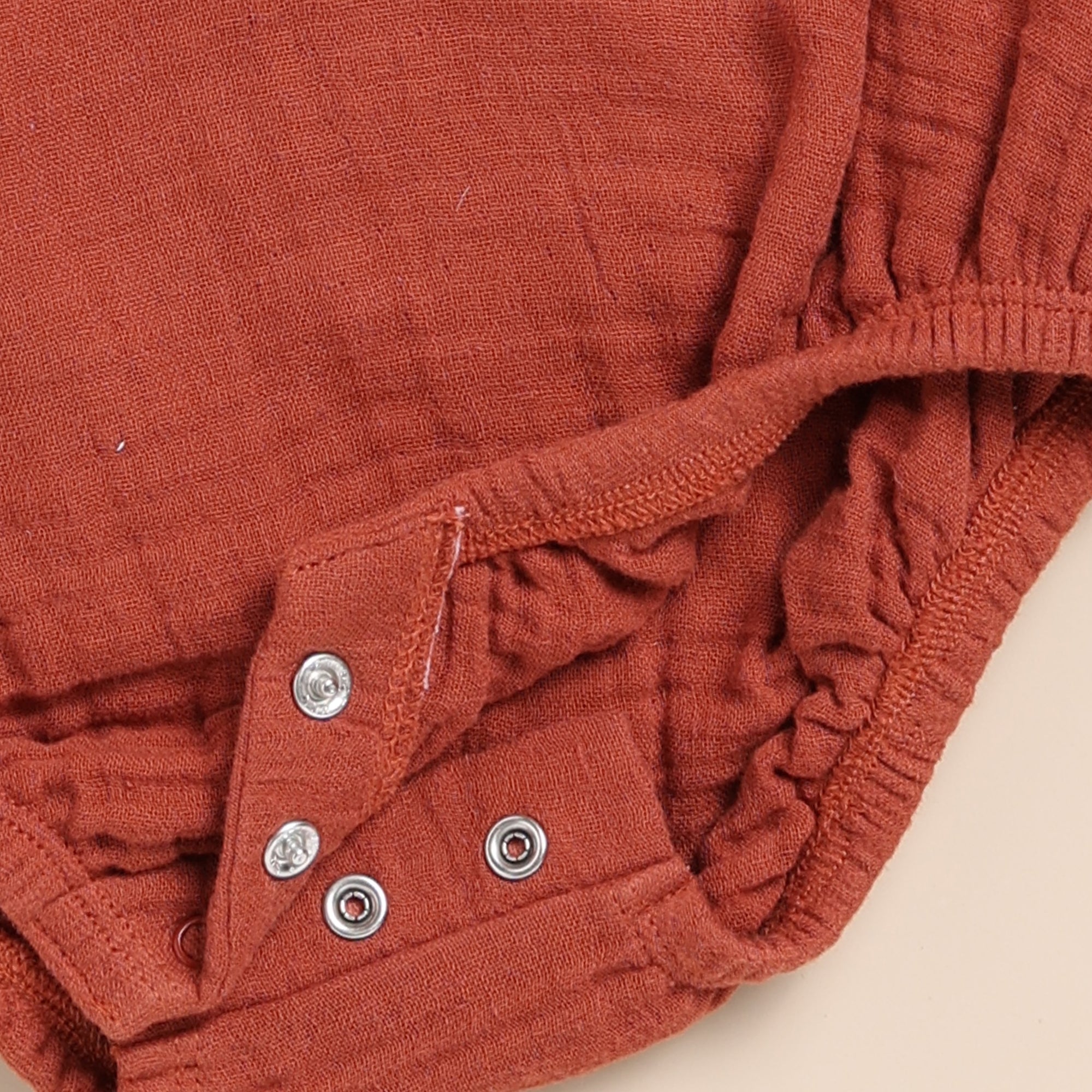 Organic Muslin Bubble Romper-Picante