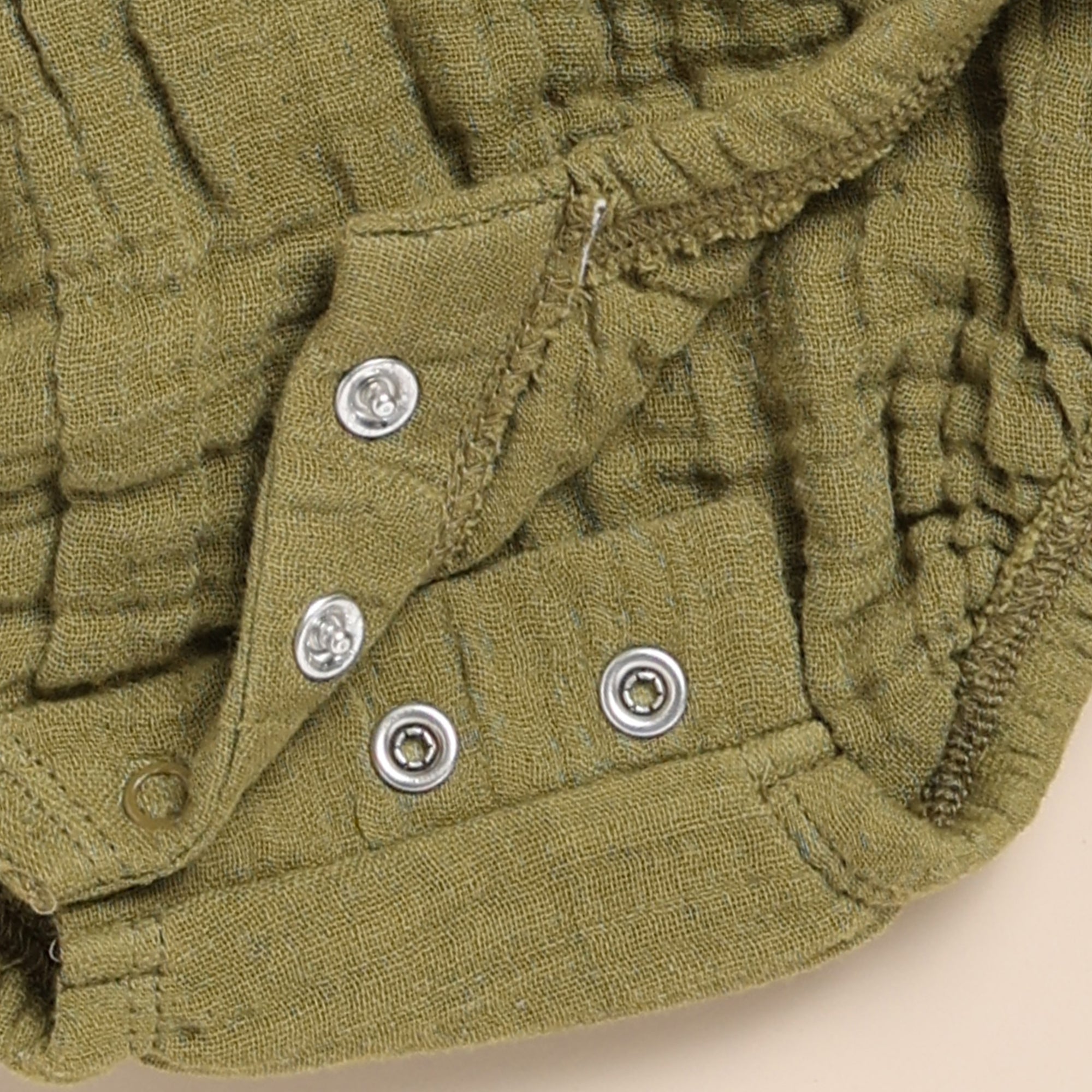Organic Muslin Bubble Romper-Olive