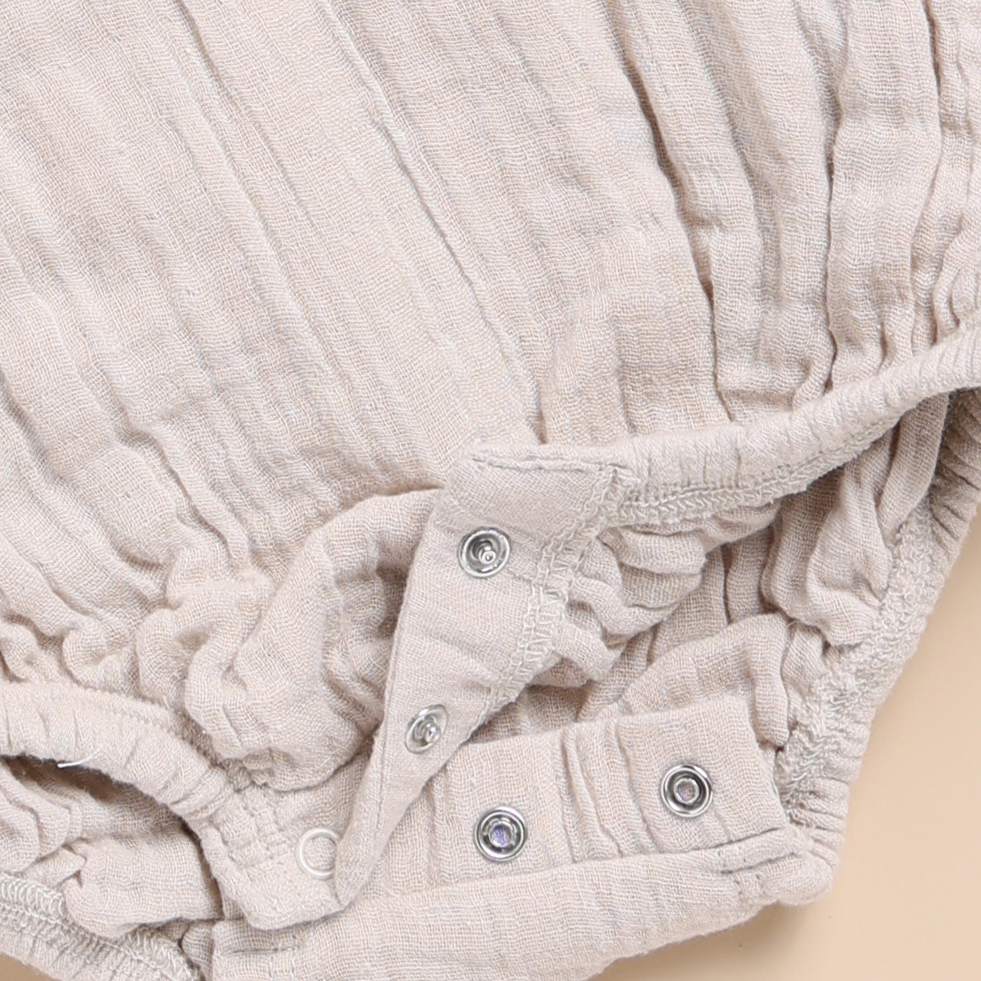 Organic Muslin Bubble Romper-Oatmeal
