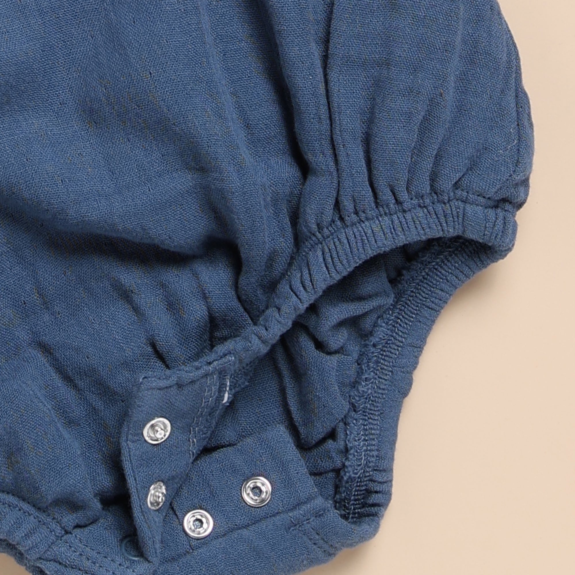 Organic Muslin Bubble Romper-Navy