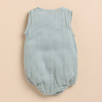 Organic Muslin Bubble Romper-Moss Green