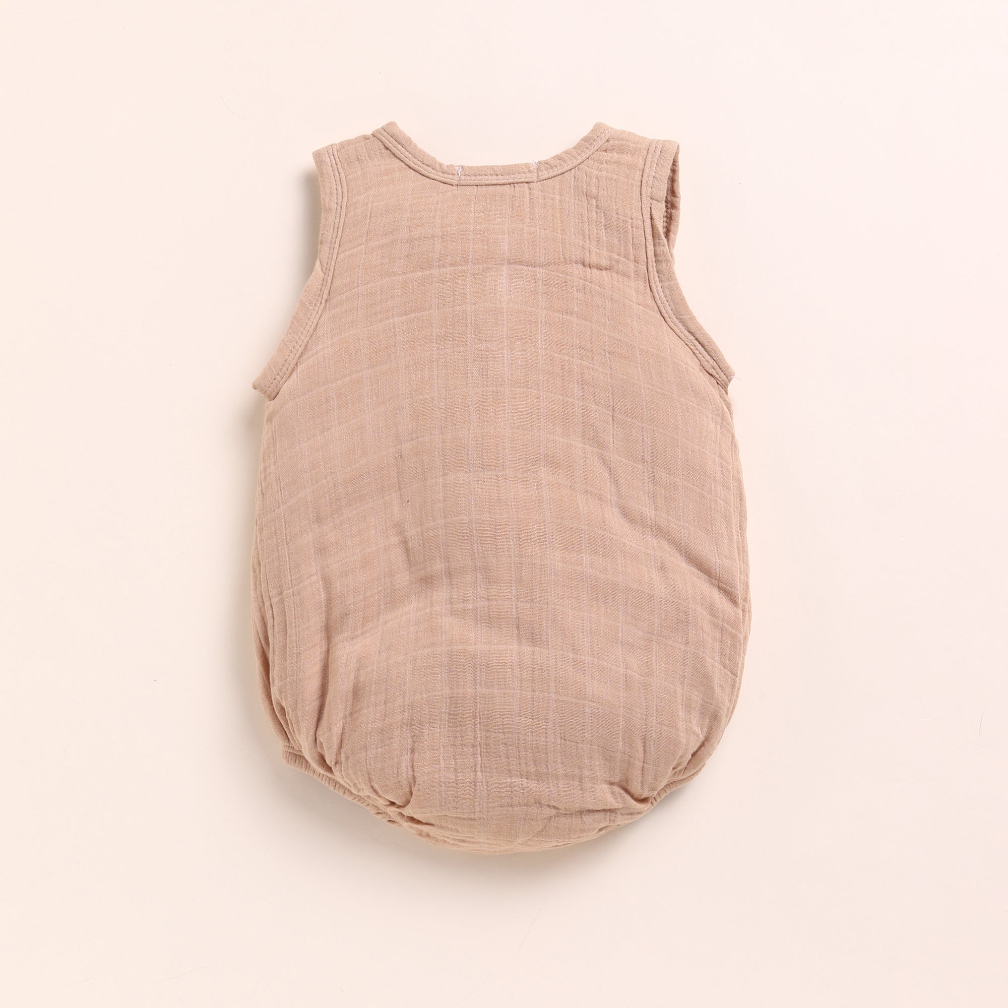Organic Muslin Bubble Romper-Latte