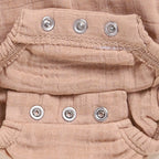 Organic Muslin Bubble Romper-Latte
