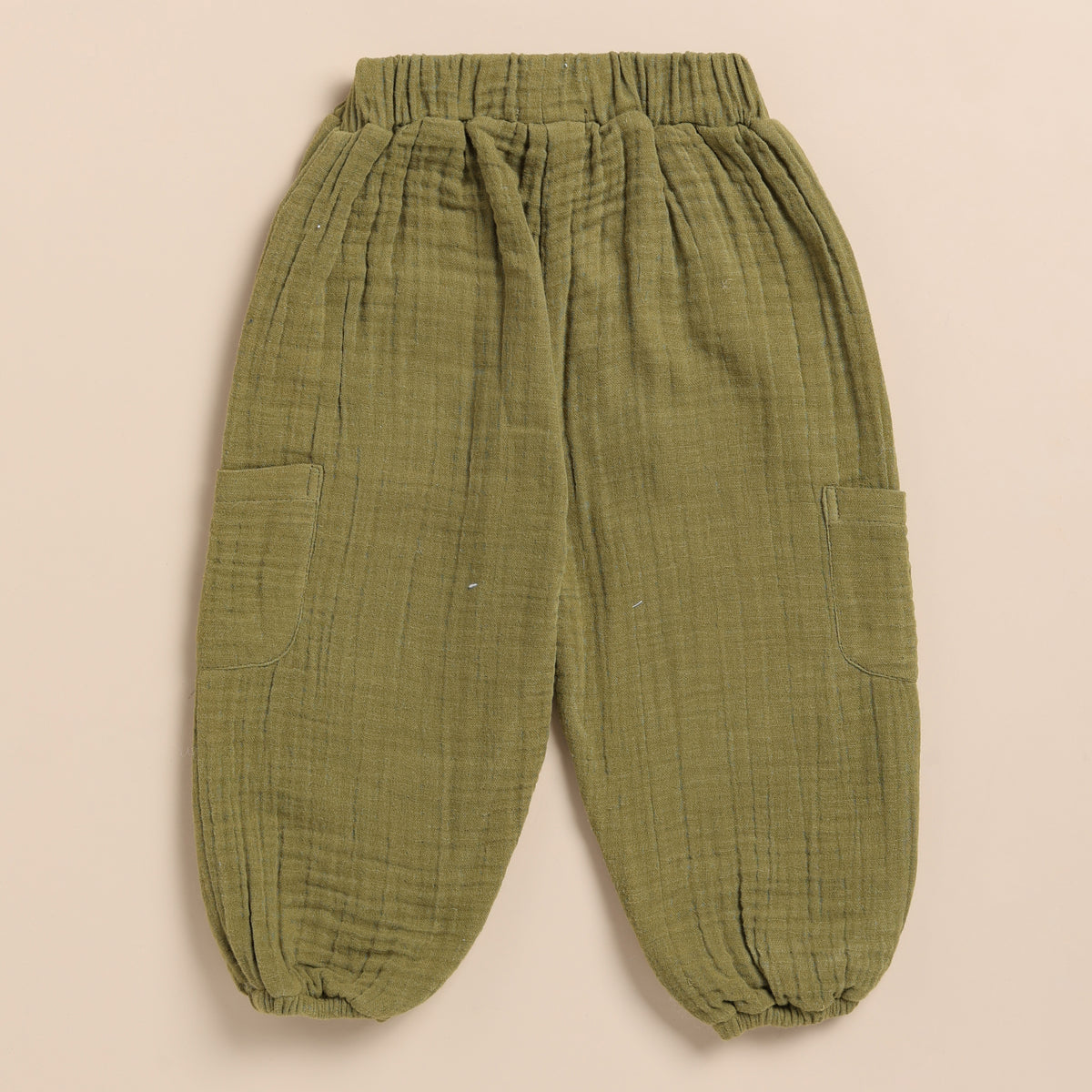 Organic Muslin Lounge Pants-Olive drab
