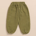 Organic Muslin Lounge Pants-Olive drab