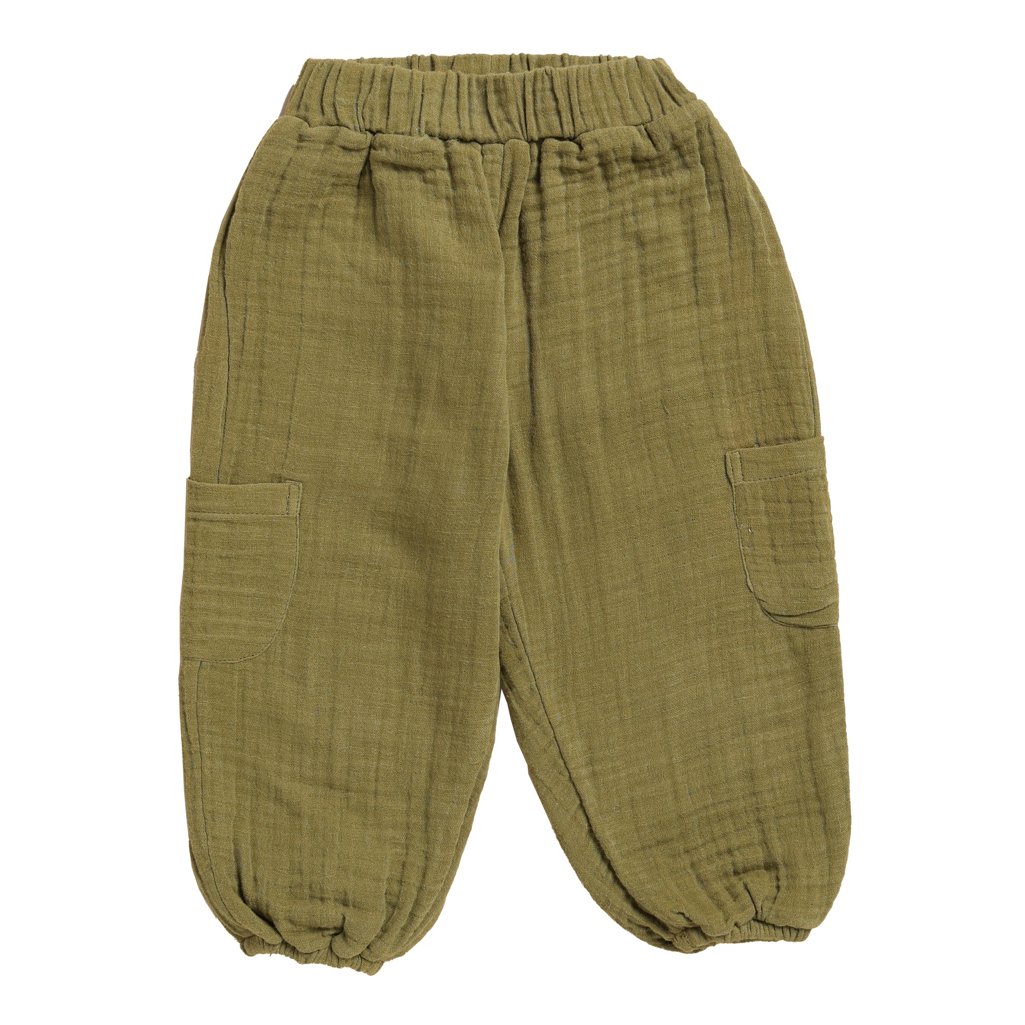 Organic Muslin Lounge Pants-Olive drab