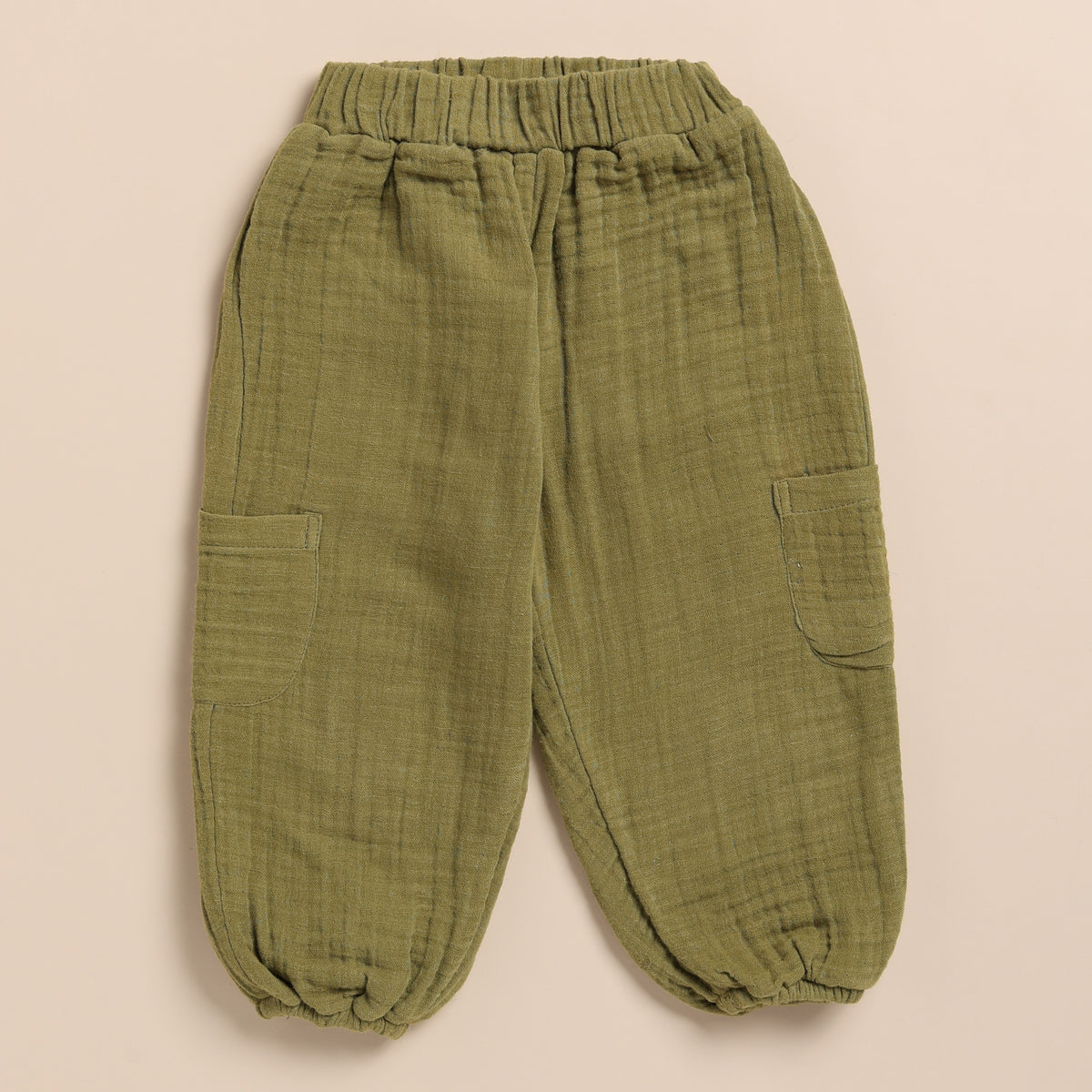 Organic Muslin Lounge Pants-Olive drab