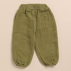 Organic Muslin Lounge Pants-Olive drab