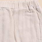 Organic Muslin Short Sleeve Henley Tshirt With Lounge Pant Set-Navy + Oatmeal