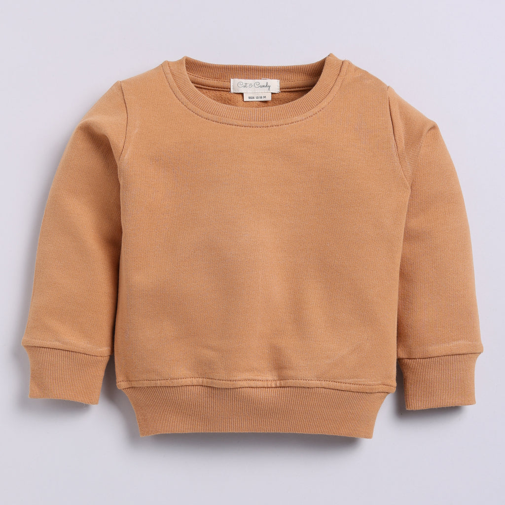 Organic Fleece Over Size Sweatshirt-Biscuit