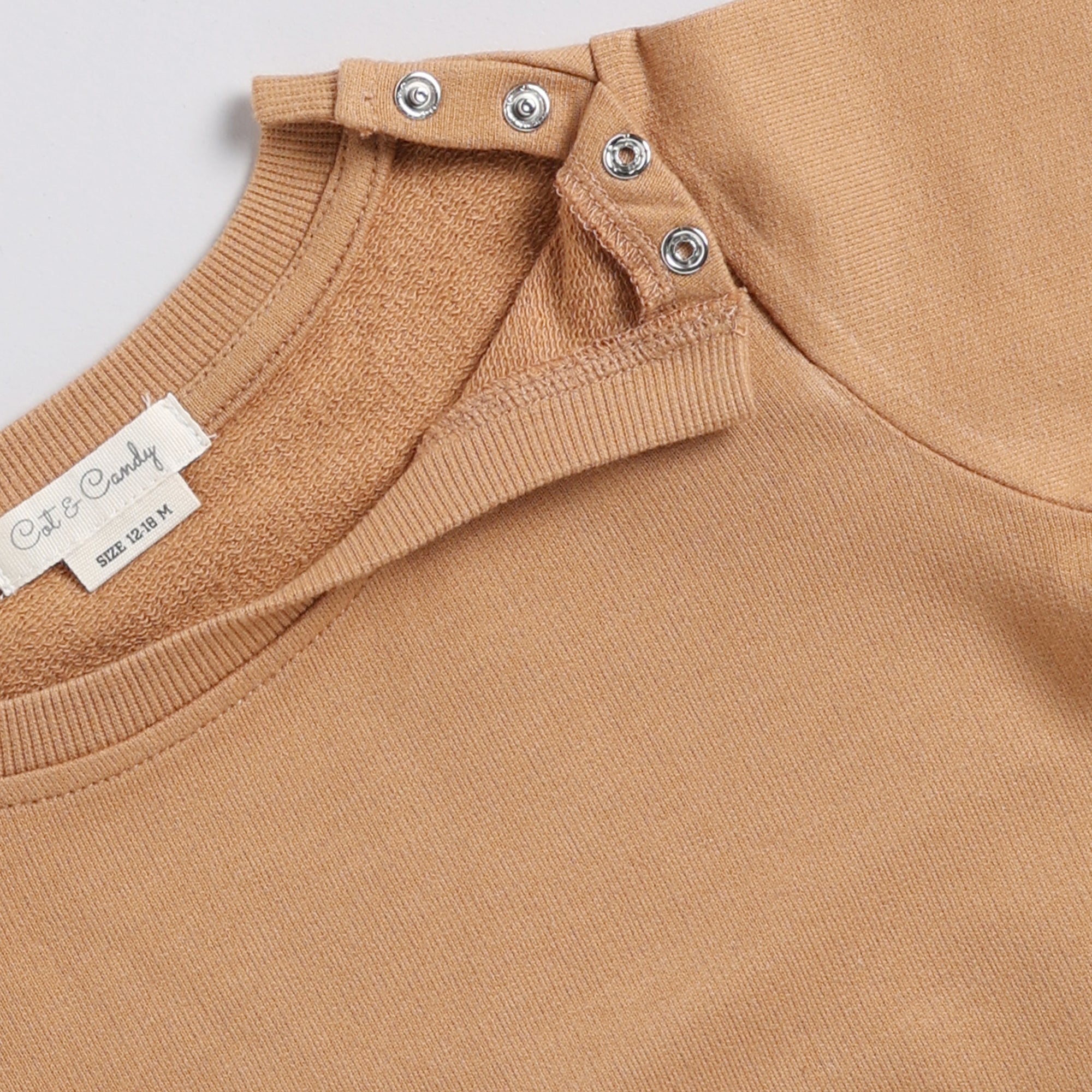 Organic Fleece Over Size Sweatshirt-Biscuit