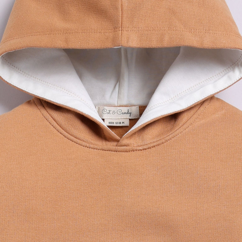 Organic Fleece Hoodie & Jogger Set-Biscuit