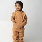 Organic Fleece Hoodie & Jogger Set-Biscuit