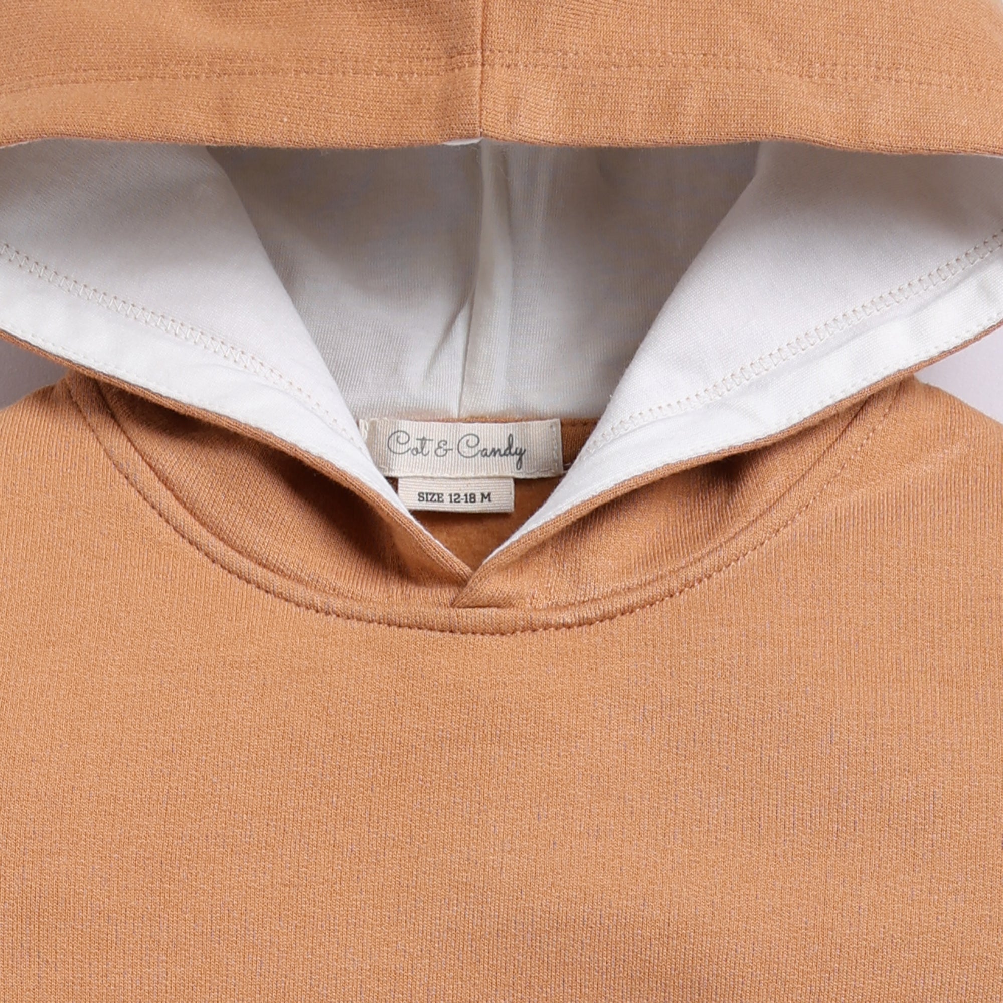 Organic Fleece Over Size Hoodie-Biscuit