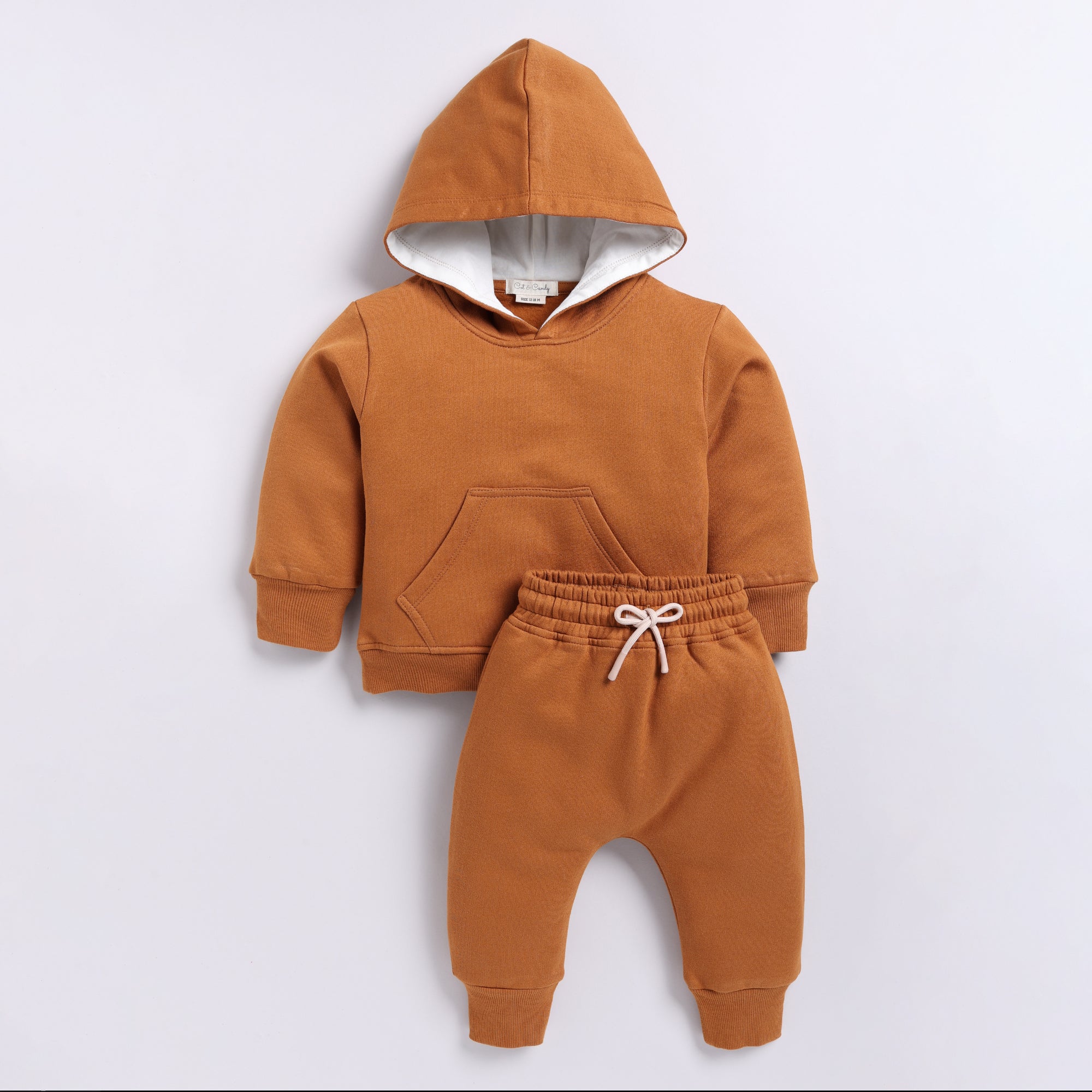 Organic Fleece Hoodie & Jogger Set-Pumpkin Spice