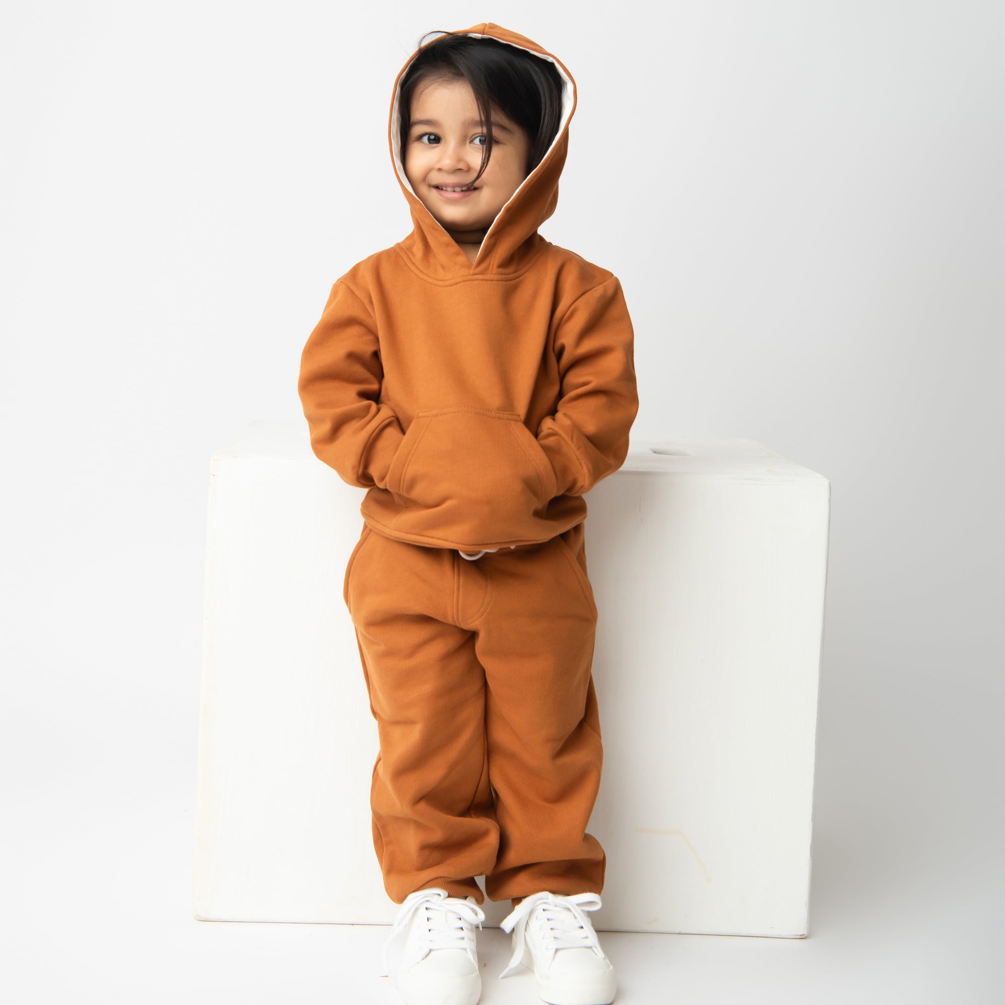 Organic Fleece Hoodie & Jogger Set-Pumpkin Spice