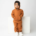 Organic Fleece Hoodie & Jogger Set-Pumpkin Spice