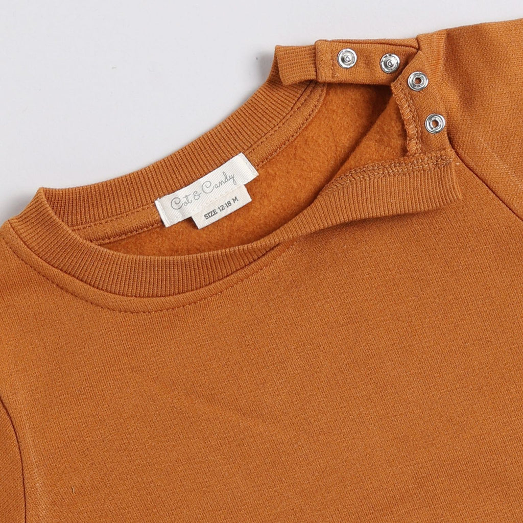 Organic Fleece Sweatshirt & Jogger Set-Pumpkin Spice