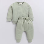 Organic Fleece Sweatshirt & Jogger Set-Tea