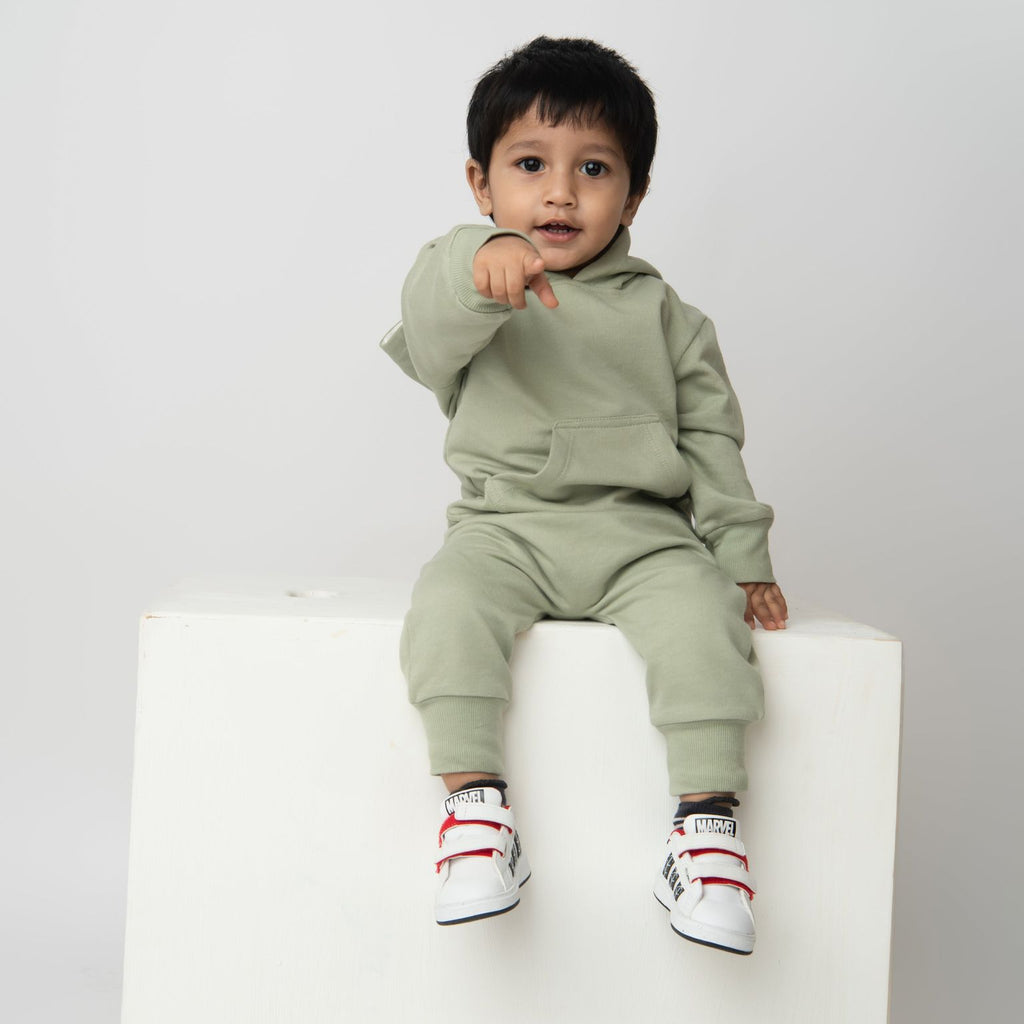Organic Fleece Hoodie & Jogger Set-Tea