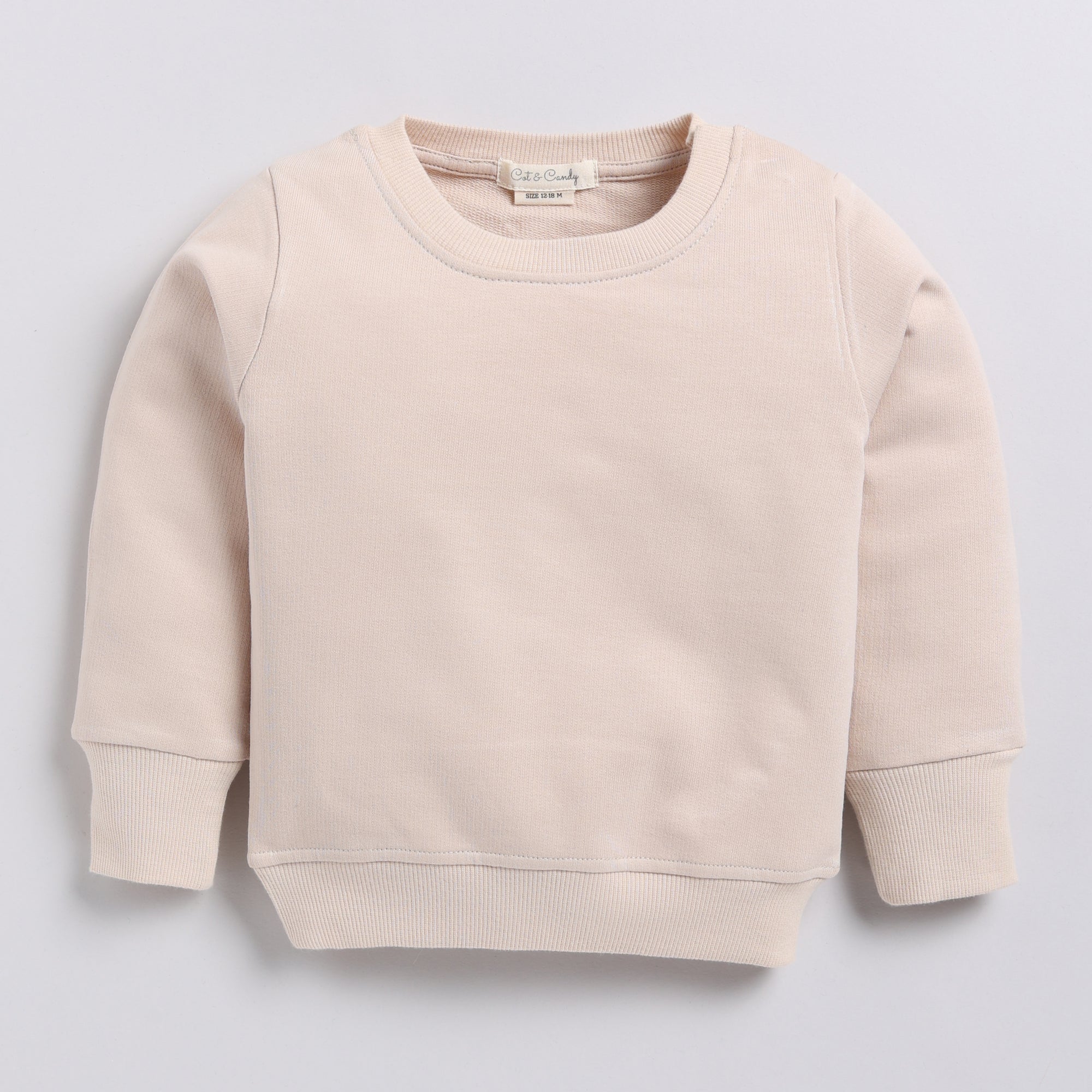 Organic Fleece Over Size Sweatshirt-Almond Peach