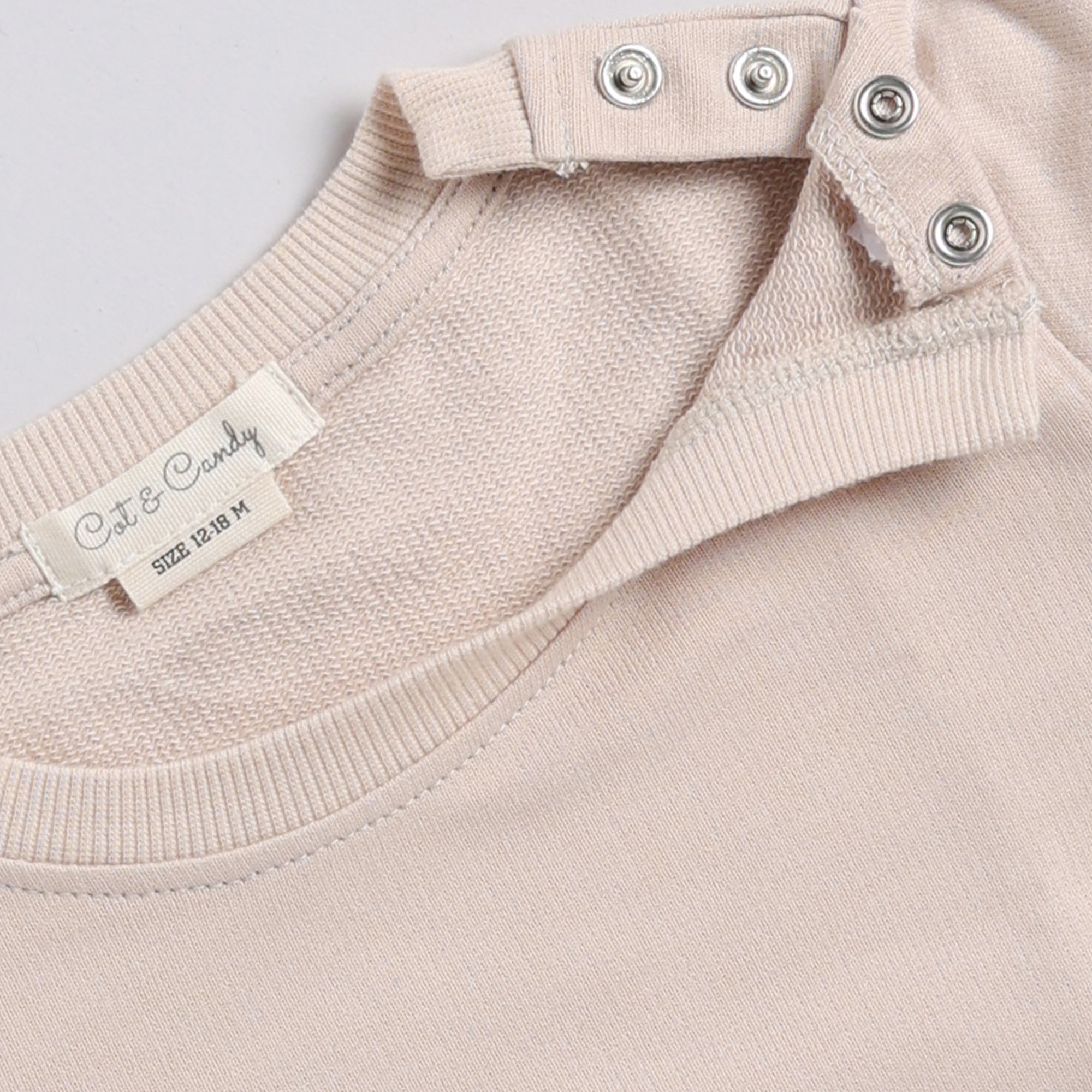 Organic Fleece Over Size Sweatshirt-Almond Peach