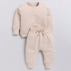 Organic Fleece Sweatshirt & Jogger Set-Almond