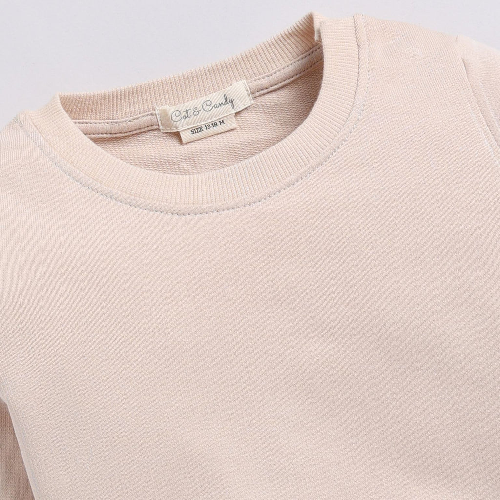 Organic Fleece Sweatshirt & Jogger Set-Almond