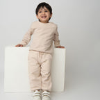 Organic Fleece Sweatshirt & Jogger Set-Almond