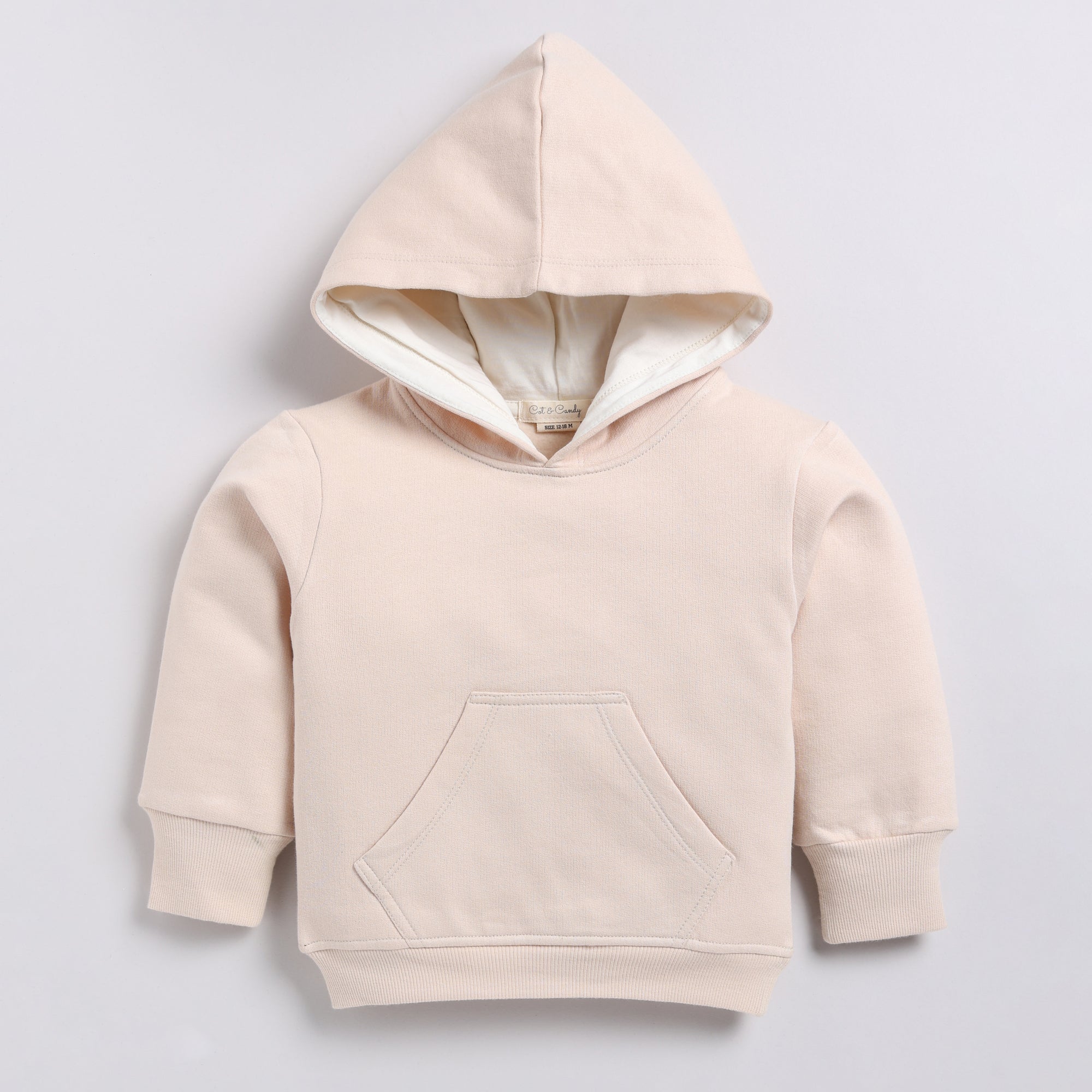 Organic Fleece Over Size Hoodie-Almond Peach