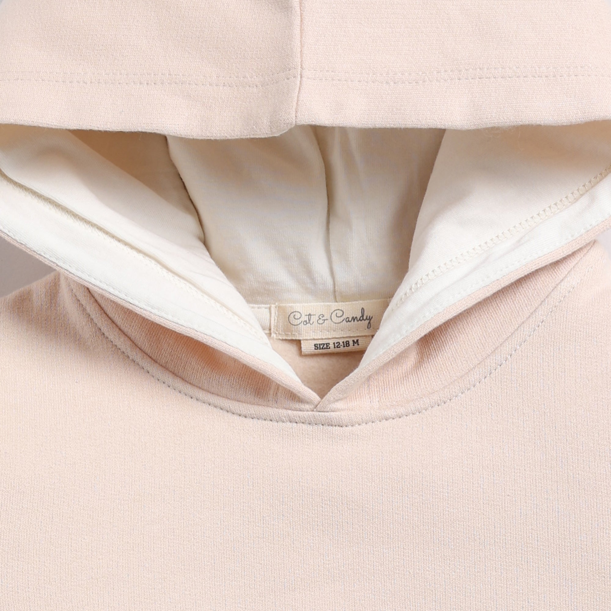 Organic Fleece Over Size Hoodie-Almond Peach