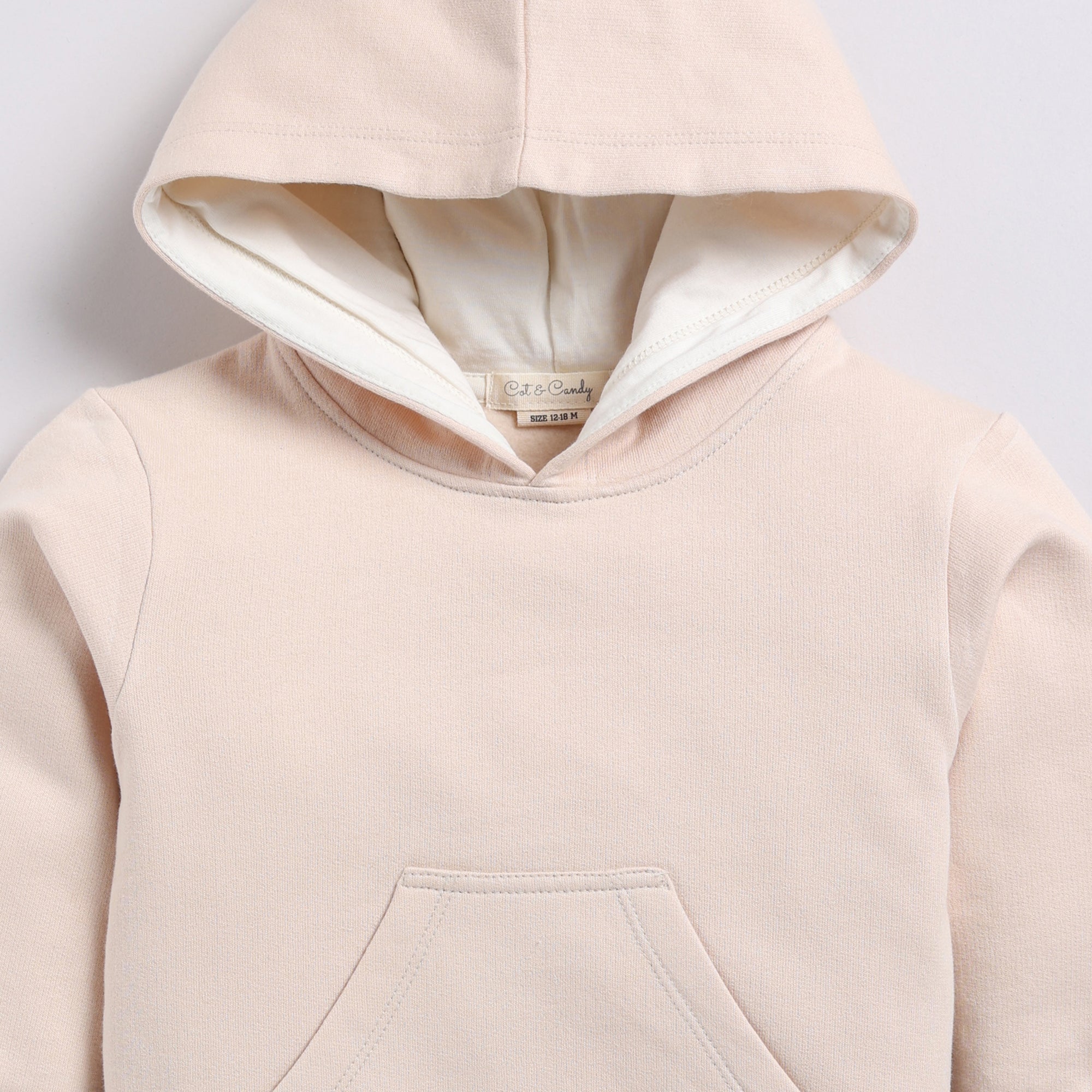 Organic Fleece Hoodie & Jogger Set-Almond