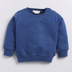 Organic Fleece Over Size Sweatshirt-Dark Blue