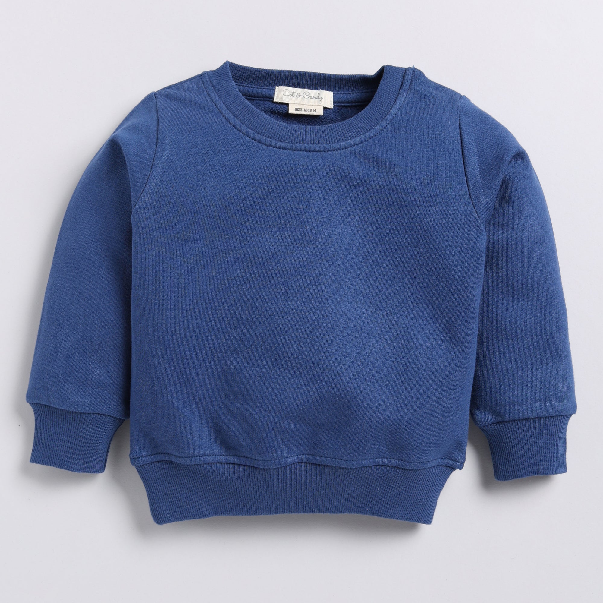 Organic Fleece Over Size Sweatshirt-Dark Blue